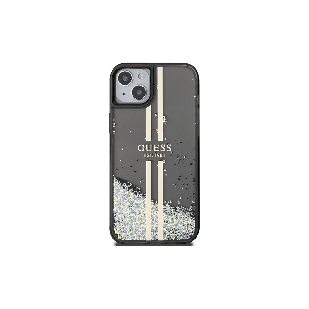 Hurtownia GSM - Etui Guess GUHCP15SLFCSEGK Apple iPhone 15 / 14 / 13 hardcase Liquid Glitter Gold Stripes negru/black - GUE3194 - {ean13} - Hurt