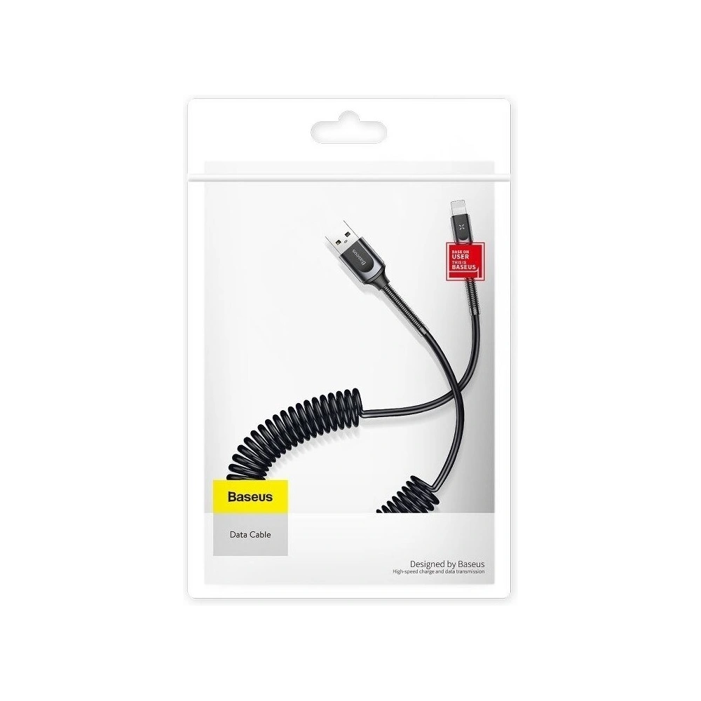Hurtownia GSM - Cablul cu arc Lightning Baseus Double Spring 1,2m 2A (negru) - BSU623BLK - {ean13} - Hurt