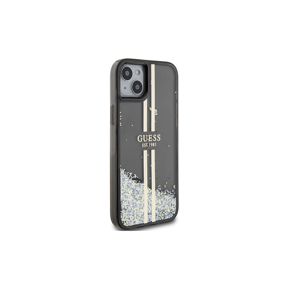 Hurtownia GSM - Etui Guess GUHCP15SLFCSEGK Apple iPhone 15 / 14 / 13 hardcase Liquid Glitter Gold Stripes negru/black - GUE3194 - {ean13} - Hurt