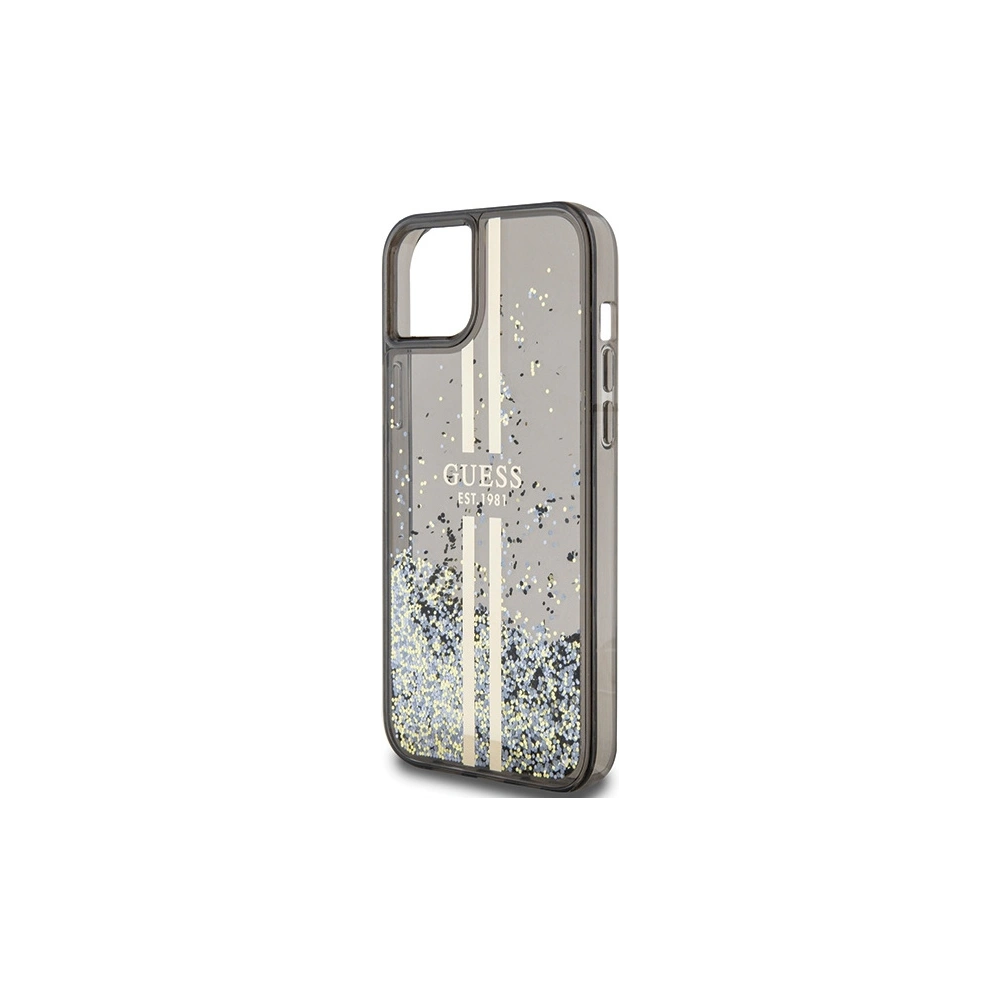 Hurtownia GSM - Etui Guess GUHCP15SLFCSEGK Apple iPhone 15 / 14 / 13 hardcase Liquid Glitter Gold Stripes negru/black - GUE3194 - {ean13} - Hurt