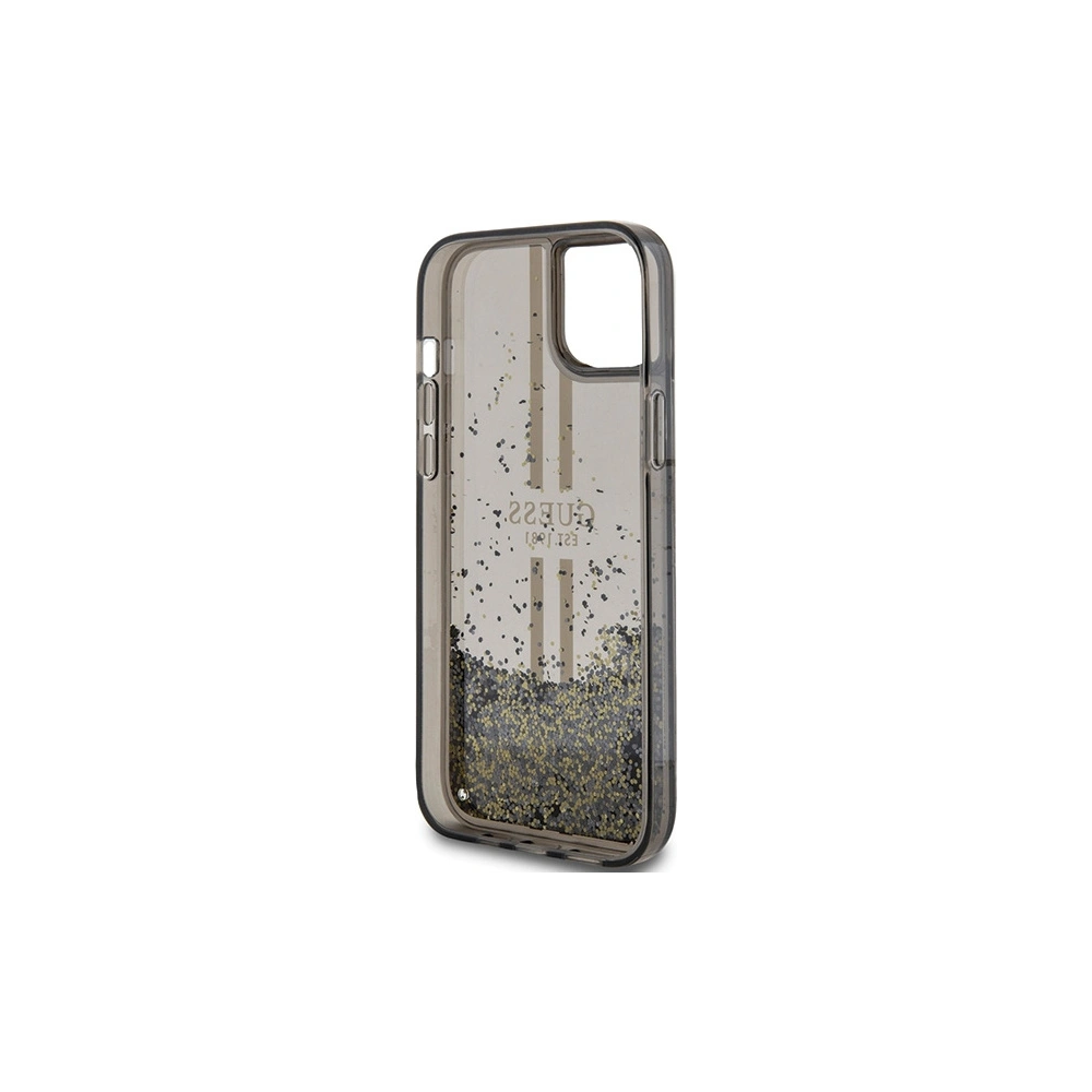 Hurtownia GSM - Etui Guess GUHCP15SLFCSEGK Apple iPhone 15 / 14 / 13 hardcase Liquid Glitter Gold Stripes negru/black - GUE3194 - {ean13} - Hurt