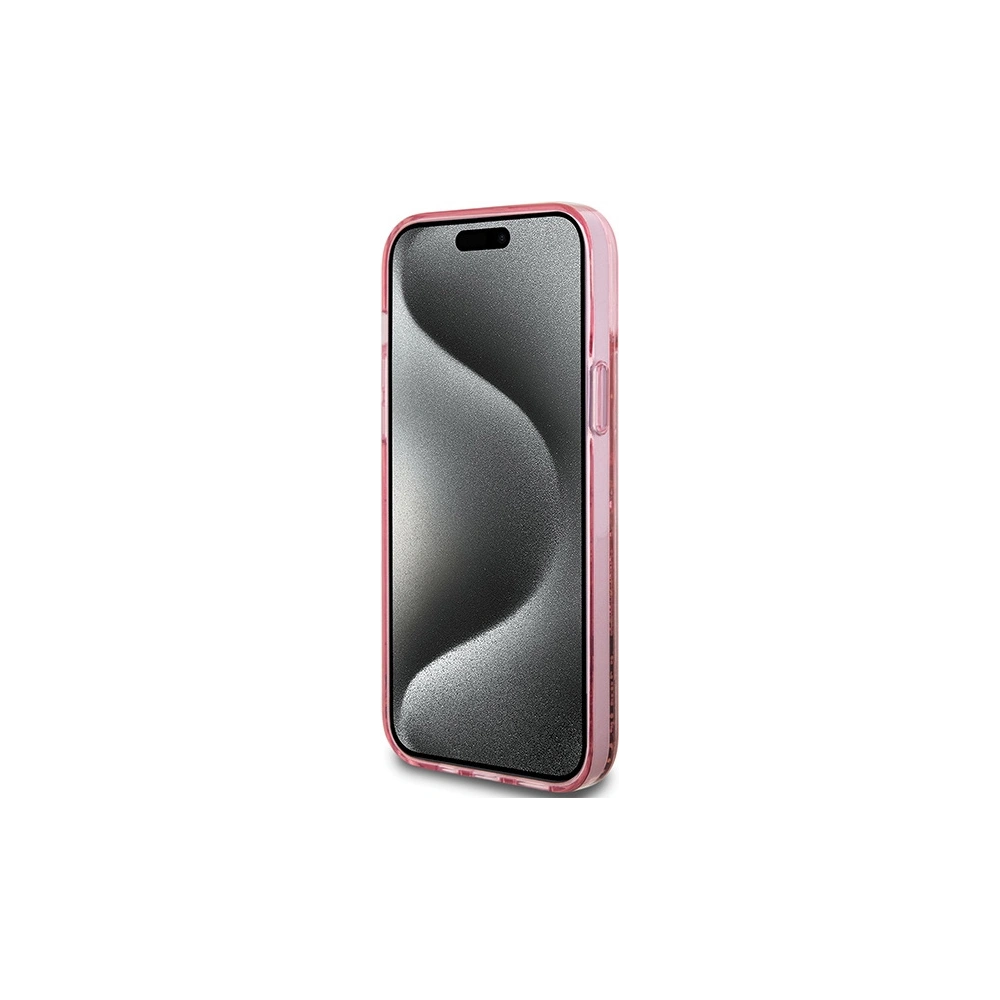 Hurtownia GSM - Etui Guess GUHCP15SLFCSEGP Apple iPhone 15 / 14 / 13 hardcase Liquid Glitter Gold Stripes růžový/pink - GUE3195 - {ean13} - Hurt
