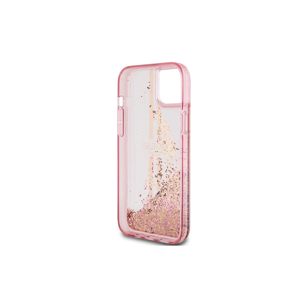 Hurtownia GSM - Etui Guess GUHCP15SLFCSEGP Apple iPhone 15 / 14 / 13 hardcase Liquid Glitter Gold Stripes růžový/pink - GUE3195 - {ean13} - Hurt
