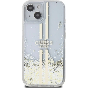 Hurtownia GSM - Case Guess GUHCP15SLFCSEGT Apple iPhone 15 / 14 / 13 Hardcase Liquid Glitter Gold Stripes transparent - GUE3196 - {ean13} - Hurt