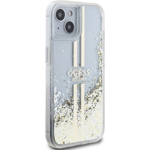 Hurtownia GSM - Case Guess GUHCP15SLFCSEGT Apple iPhone 15 / 14 / 13 Hardcase Liquid Glitter Gold Stripes transparent - GUE3196 - {ean13} - Hurt