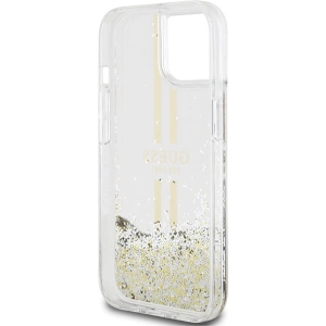 Hurtownia GSM - Case Guess GUHCP15SLFCSEGT Apple iPhone 15 / 14 / 13 Hardcase Liquid Glitter Gold Stripes transparent - GUE3196 - {ean13} - Hurt