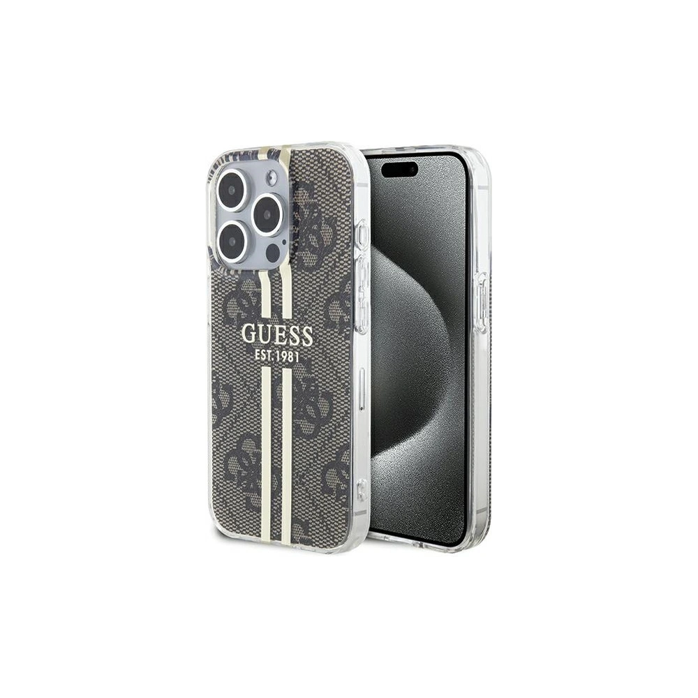 Hurtownia GSM - Etui Guess GUHCP15XH4PSEGW Apple iPhone 15 Pro Max kemény tok IML 4G Gold Stripe barna/brown - GUE3198 - {ean13} - Hurt
