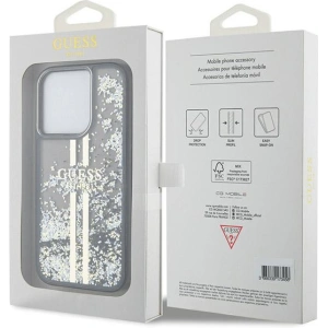 Wholesale Guess GUHCP15XLFCSEGK Apple iPhone 15 Pro Max hardcase Liquid Glitter Gold Stripes black - GUE3199 - {ean13} - Hurt