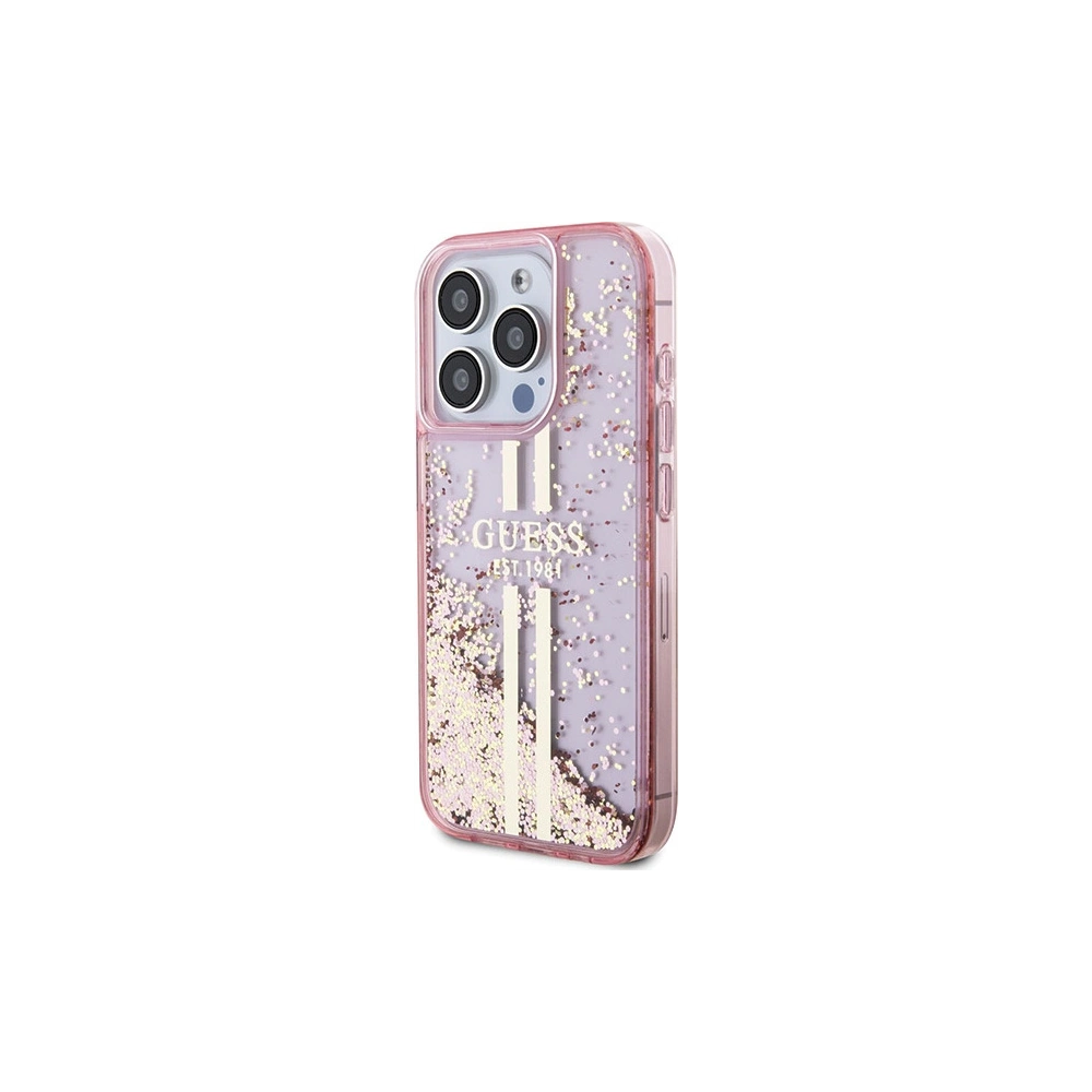 Hurtownia GSM - Etui Guess GUHCP15XLFCSEGP Apple iPhone 15 Pro Max hardcase Liquid Glitter Gold Stripes różowy/pink - GUE3200 - {ean13} - Hurt