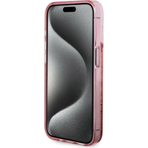 Wholesale Guess GUHCP15XLFCSEGP Apple iPhone 15 Pro Max hardcase Liquid Glitter Gold Stripes pink - GUE3200 - {ean13} - Hurt