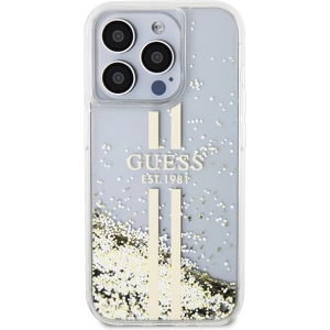 Hurtownia GSM - Etui Guess GUHCP15XLFCSEGT Apple iPhone 15 Pro Max hardcase Liquid Glitter Gold Stripes transparent - GUE3201 - {ean13} - Hurt