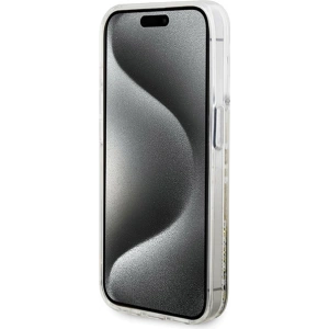 Wholesale Guess GUHCP15XLFCSEGT Apple iPhone 15 Pro Max hardcase Liquid Glitter Gold Stripes transparent - GUE3201 - {ean13} - Hurt