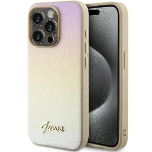 Hurtownia GSM - Case Guess GUHCP15XPSAIRSD Apple iPhone 15 Pro Max Hartschale Saffiano Iridescent Script gold - GUE3202 - {ean13} - Hurt