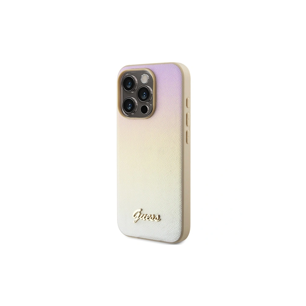 Hurtownia GSM - Case Guess GUHCP15XPSAIRSD Apple iPhone 15 Pro Max Hartschale Saffiano Iridescent Script gold - GUE3202 - {ean13} - Hurt