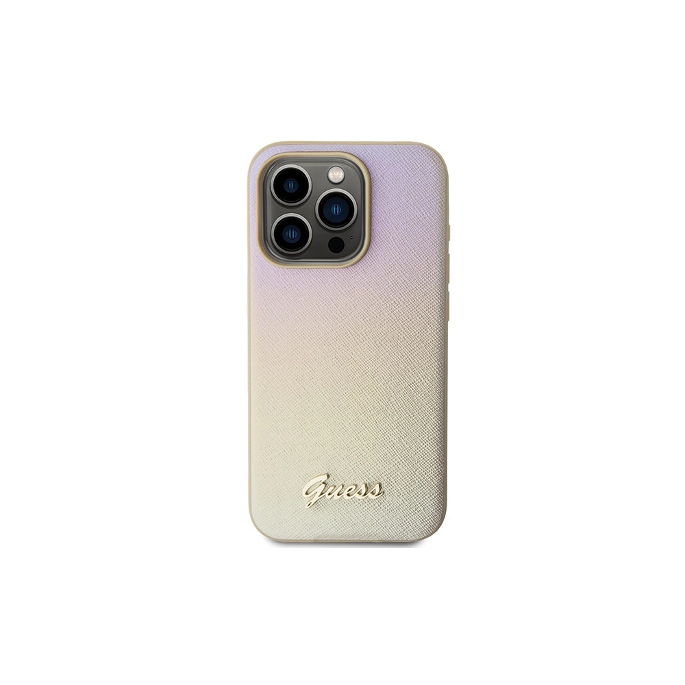 Hurtownia GSM - Case Guess GUHCP15XPSAIRSD Apple iPhone 15 Pro Max Hartschale Saffiano Iridescent Script gold - GUE3202 - {ean13} - Hurt