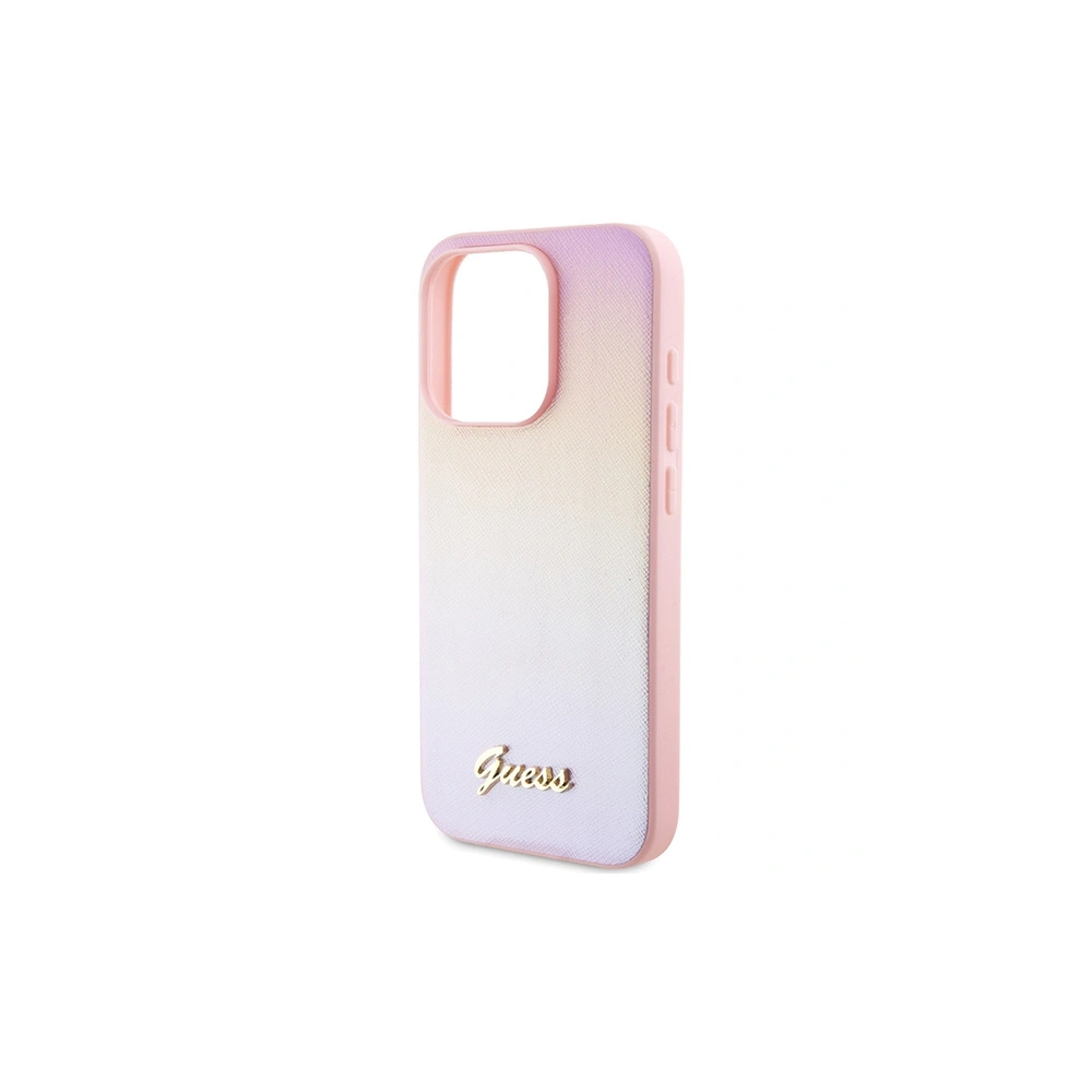 Hurtownia GSM - Etui Guess GUHCP15XPSAIRSP Apple iPhone 15 Pro Max hardcase Saffiano Iridescent Script różowy/pink - GUE3203 - {ean13} - Hurt
