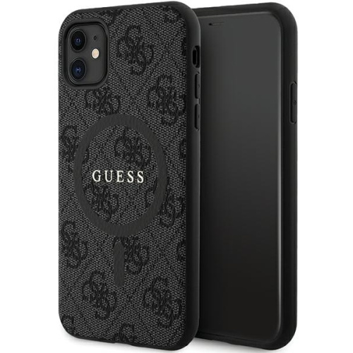 Guess Distributor - 3666339226220 - GUE3205 - Guess GUHMN61G4GFRK Apple iPhone 11 / XR hardcase 4G Collection Leather Metal Logo MagSafe black - B2B homescreen
