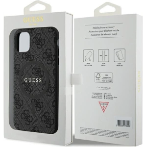 Hurtownia GSM - Etui Guess GUHMN61G4GFRK Apple iPhone 11 / XR kemény tok 4G Collection Bőr Fém Logó MagSafe fekete/black - GUE3205 - {ean13} - Hurt