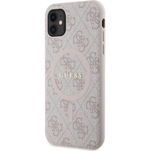 Wholesale Guess GUHMN61G4GFRP Apple iPhone 11 / XR hardcase 4G Collection Leather Metal Logo MagSafe pink - GUE3206 - {ean13} - Hurt