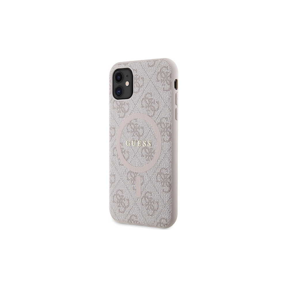 Hurtownia GSM - Etui Guess GUHMN61G4GFRP Apple iPhone 11 / XR kemény tok 4G Collection Bőr Fém Logó MagSafe rózsaszín/pink - GUE3206 - {ean13} - Hurt
