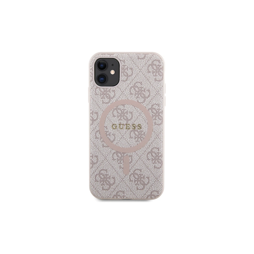 Hurtownia GSM - Etui Guess GUHMN61G4GFRP Apple iPhone 11 / XR kemény tok 4G Collection Bőr Fém Logó MagSafe rózsaszín/pink - GUE3206 - {ean13} - Hurt