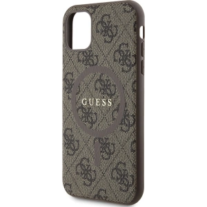 Wholesale Guess GUHMN61G4GFRW Apple iPhone 11 / XR hardcase 4G Collection Leather Metal Logo MagSafe brown - GUE3207 - {ean13} - Hurt