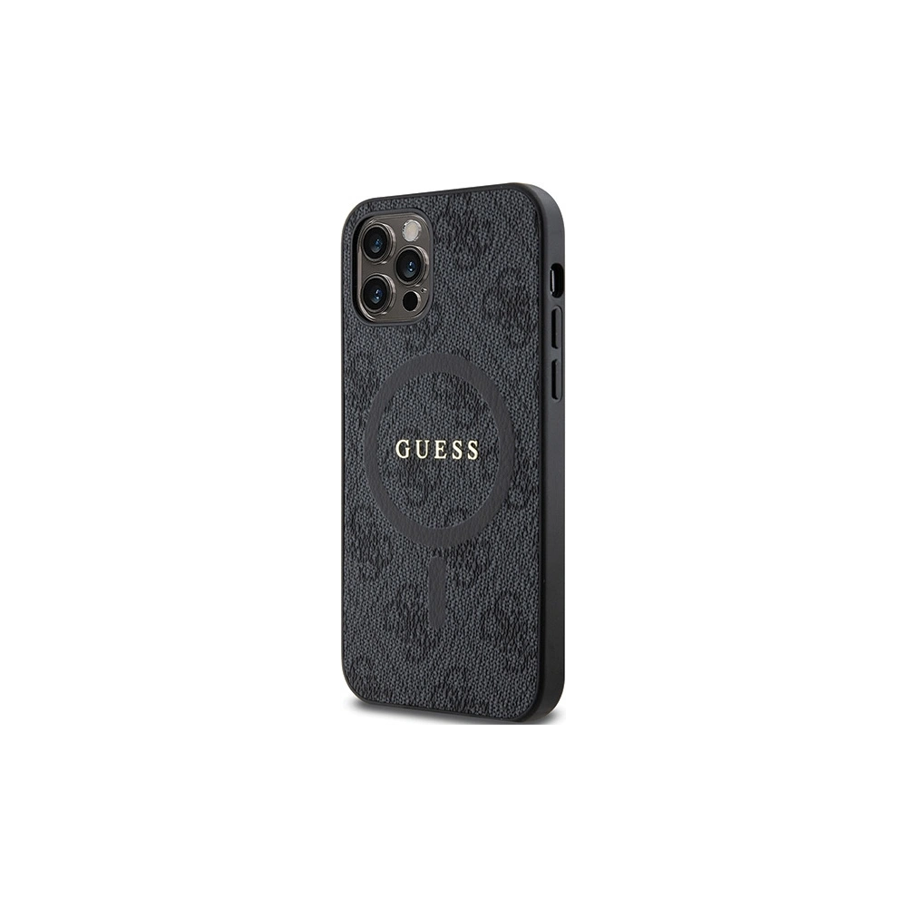 Hurtownia GSM - Case Guess GUHMP12MG4GFRK Apple iPhone 12 / 12 Pro Hardcase 4G Collection Leder Metall-Logo MagSafe schwarz/black - GUE3208 - {ean13} - Hurt