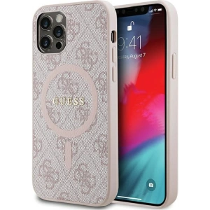 Hurtownia GSM - Etui Guess GUHMP12MG4GFRP Apple iPhone 12 / 12 Pro hardcase 4G Collection Leather Metal Logo MagSafe růžový/pink - GUE3209 - {ean13} - Hurt