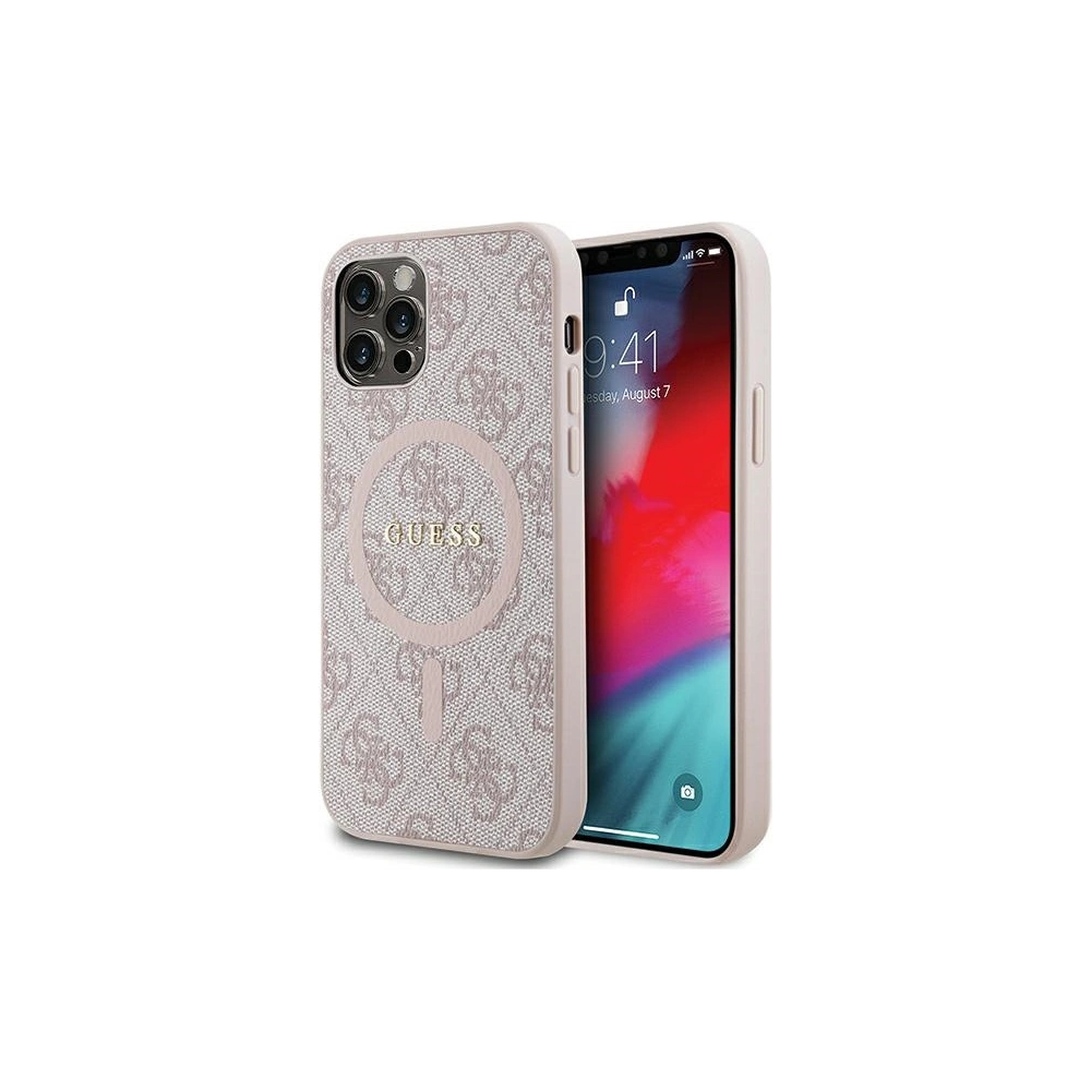 Hurtownia GSM - Etui Guess GUHMP12MG4GFRP Apple iPhone 12 / 12 Pro hardcase 4G Collection Leather Metal Logo MagSafe růžový/pink - GUE3209 - {ean13} - Hurt