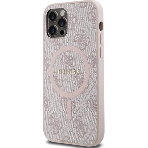 Hurtownia GSM - Etui Guess GUHMP12MG4GFRP Apple iPhone 12 / 12 Pro hardcase 4G Collection Leather Metal Logo MagSafe růžový/pink - GUE3209 - {ean13} - Hurt