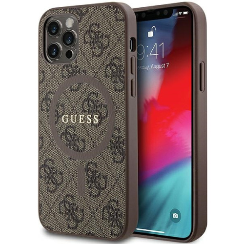Hurtownia Guess - 3666339226374 - GUE3210 - Etui Guess GUHMP12MG4GFRW Apple iPhone 12 / 12 Pro hardcase 4G Collection Leather Metal Logo MagSafe brązowy/brown - B2B homescreen