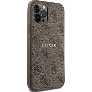 Hurtownia GSM - Etui Guess GUHMP12MG4GFRW Apple iPhone 12 / 12 Pro hardcase 4G Collection Leather Metal Logo MagSafe hnědý/brown - GUE3210 - {ean13} - Hurt