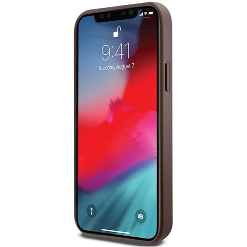 Etui Guess GUHMP12MG4GFRW Apple iPhone 12 / 12 Pro hardcase 4G Collection Leather Metal Logo MagSafe brązowy/brown