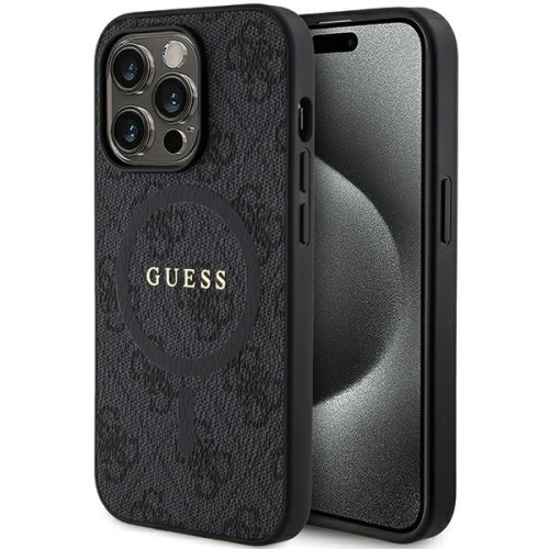 Guess Distributor - 3666339226268 - GUE3211 - Guess GUHMP13LG4GFRK Apple iPhone 13 / 13 Pro hardcase 4G Collection Leather Metal Logo MagSafe black - B2B homescreen