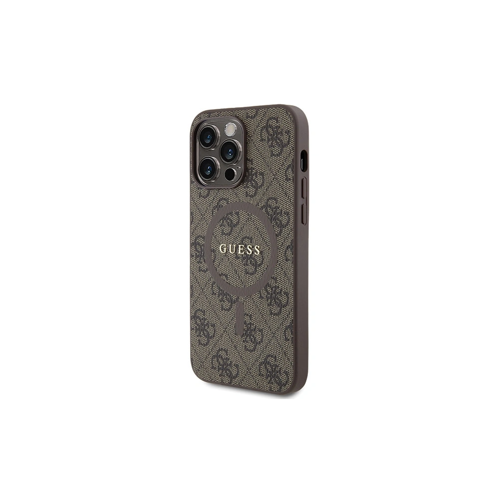 Hurtownia GSM - Case Guess GUHMP13LG4GFRW Apple iPhone 13 / 13 Pro Hardcase 4G Collection Leder Metall-Logo MagSafe braun/brown - GUE3213 - {ean13} - Hurt