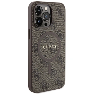 Guess GUHMP13LG4GFRW Apple iPhone 13 / 13 Pro hardcase 4G Collection Leather Metal Logo MagSafe brown