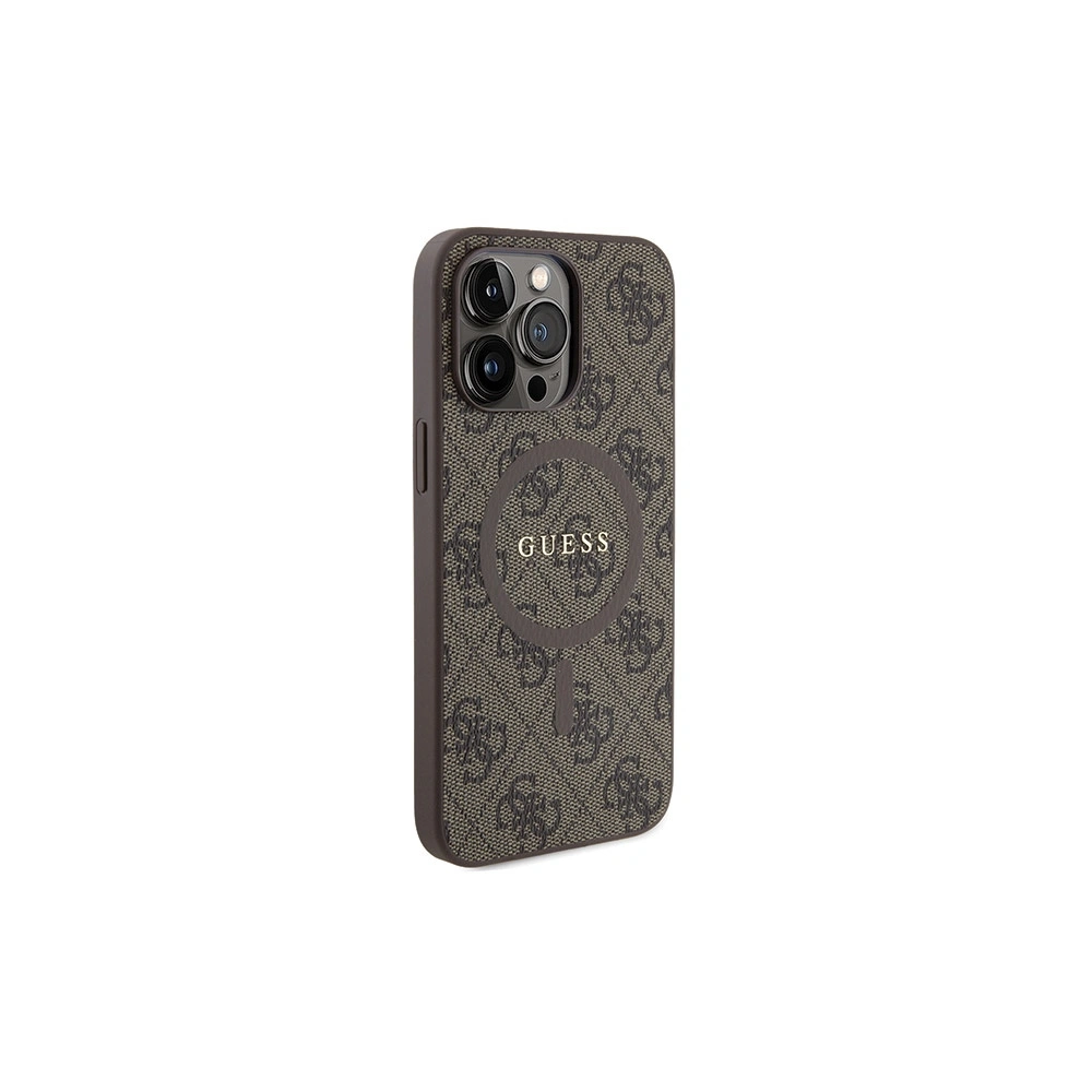 Hurtownia GSM - Case Guess GUHMP13LG4GFRW Apple iPhone 13 / 13 Pro Hardcase 4G Collection Leder Metall-Logo MagSafe braun/brown - GUE3213 - {ean13} - Hurt