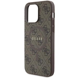Guess GUHMP13LG4GFRW Apple iPhone 13 / 13 Pro hardcase 4G Collection Leather Metal Logo MagSafe brown