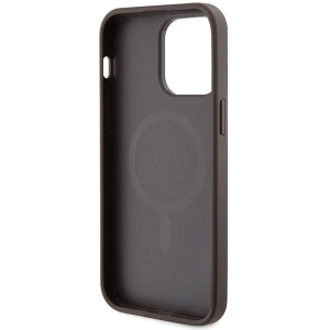 Guess GUHMP13LG4GFRW Apple iPhone 13 / 13 Pro hardcase 4G Collection Leather Metal Logo MagSafe brown
