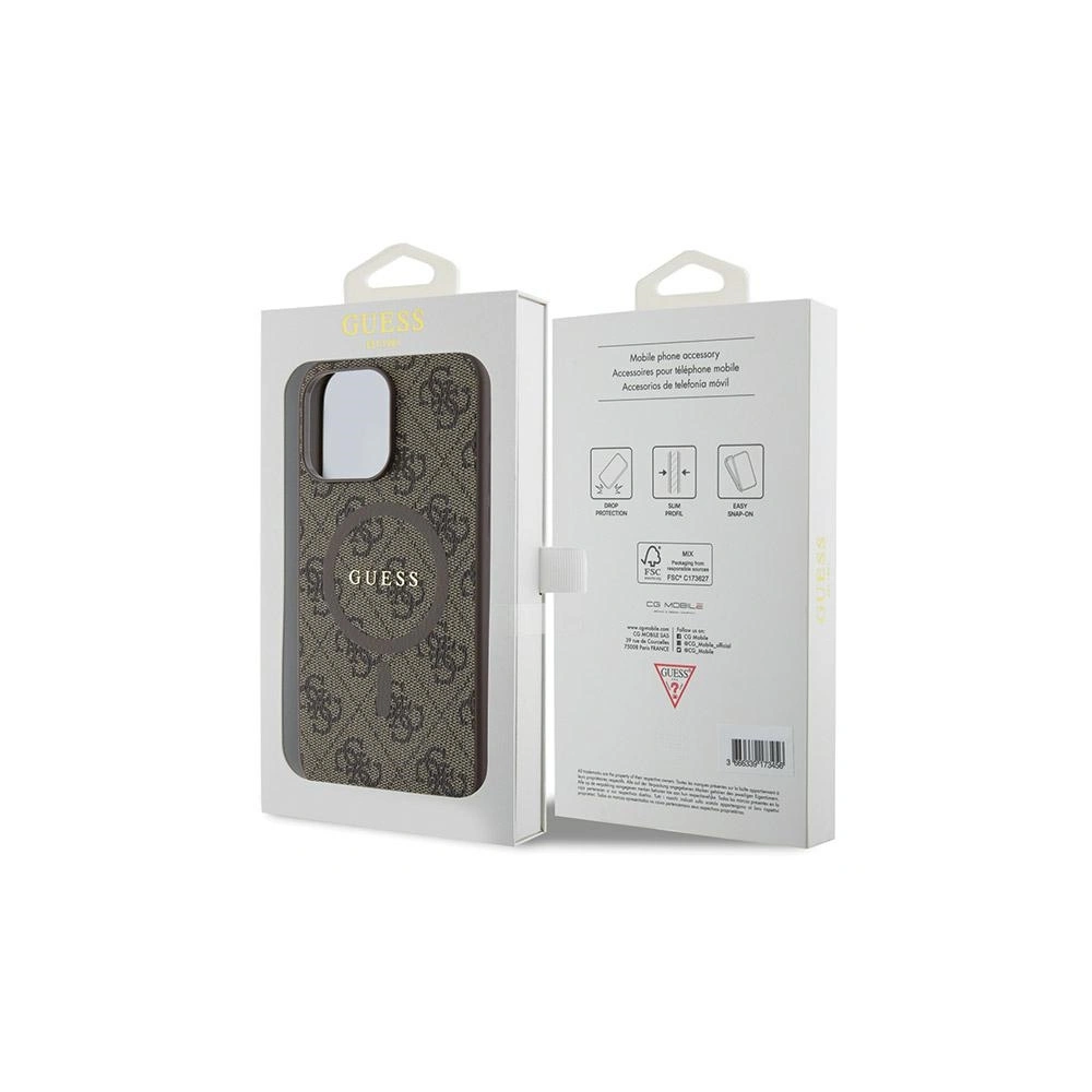 Hurtownia GSM - Case Guess GUHMP13LG4GFRW Apple iPhone 13 / 13 Pro Hardcase 4G Collection Leder Metall-Logo MagSafe braun/brown - GUE3213 - {ean13} - Hurt