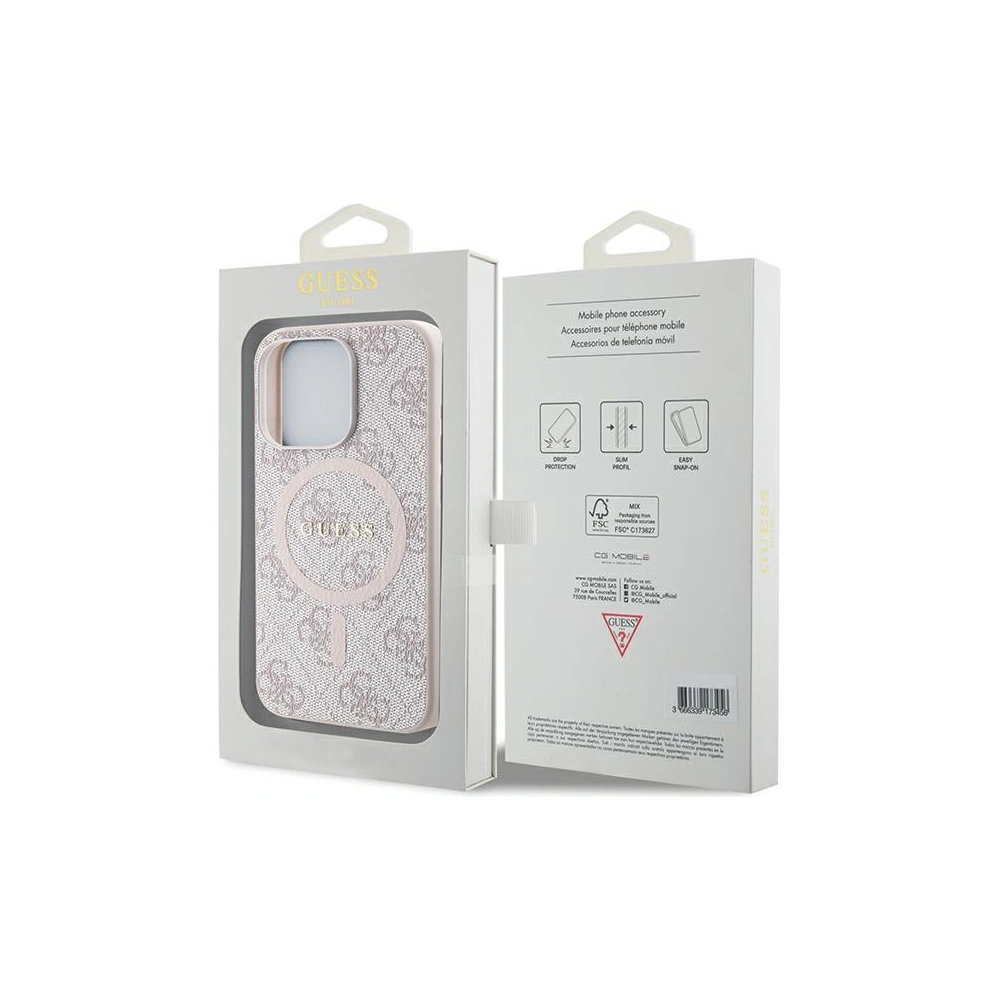 Wholesale Guess GUHMP14LG4GFRP Apple iPhone 14 Pro hardcase 4G Collection Leather Metal Logo MagSafe pink - GUE3219 - {ean13} - Hurt