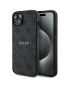 Case Guess GUHMP14SG4GFRK Apple iPhone 14 / 15 Hartschale 4G Collection Leder Metalllogo MagSafe schwarz/black