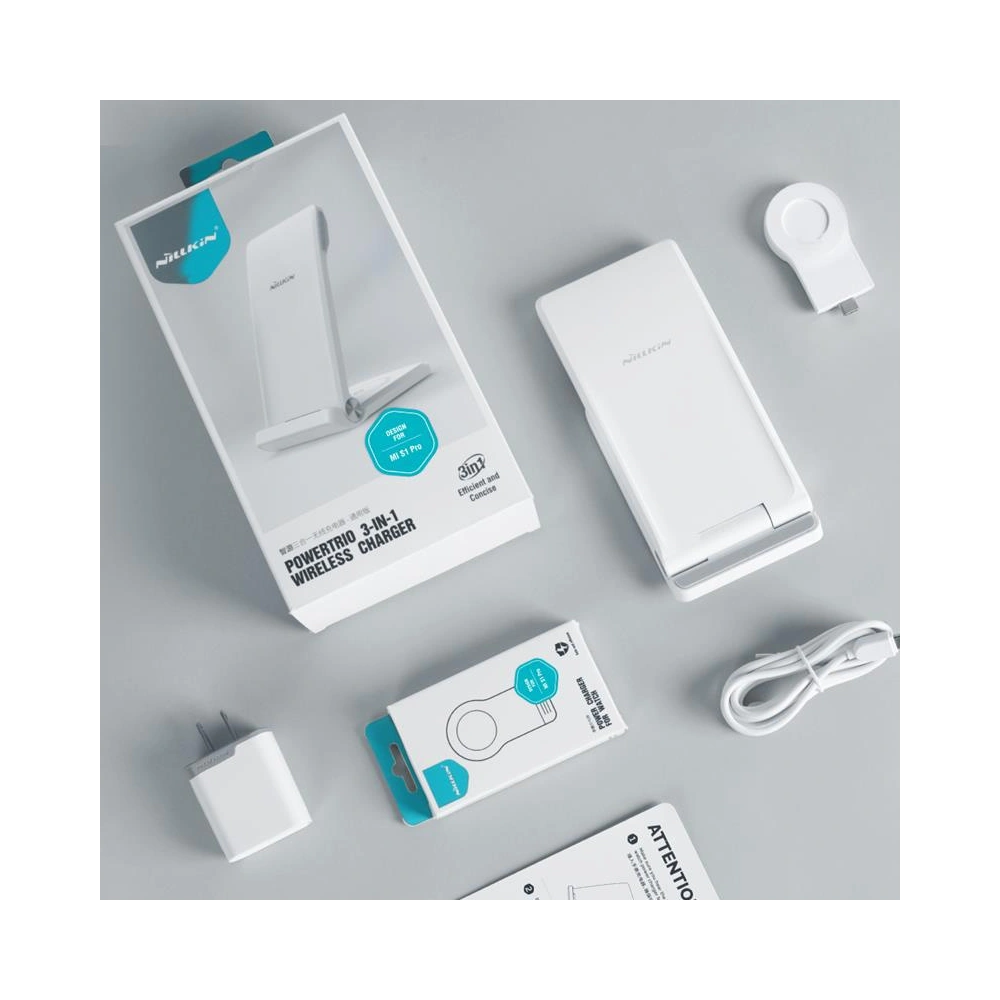 Hurtownia GSM - Încărcătorul inductiv 3w1 Nillkin PowerTrio 3-in-1 Wireless Charging cu module interschimbabile pentru încărcarea ceasurilor - NLK1431 - {ean13} - Hurt