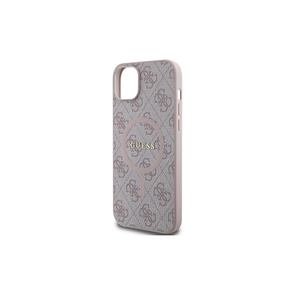 Hurtownia GSM - Case Guess GUHMP14SG4GFRP Apple iPhone 14 / 15 Hartschale 4G Collection Leder Metall-Logo MagSafe rosa/pink - GUE3222 - {ean13} - Hurt