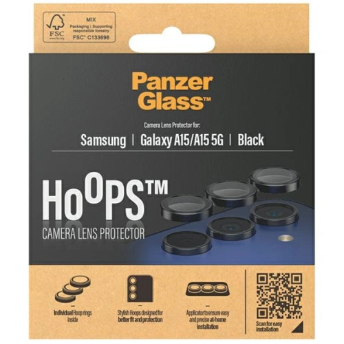 Szkło na obiektyw aparatu PanzerGlass Hoops Camera Samsung Galaxy A15 4G / A15 5G czarny/black