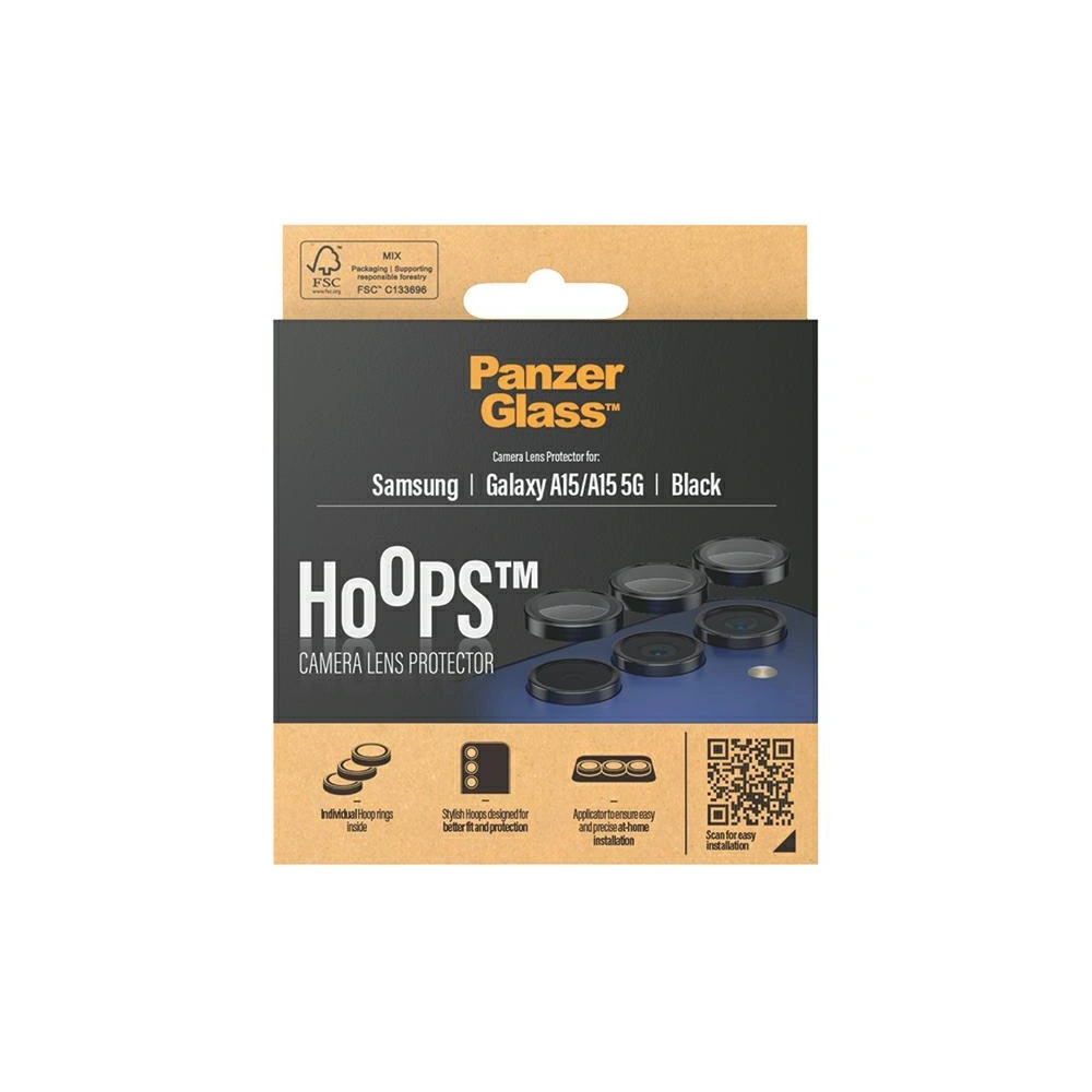 Hurtownia GSM - Sticlă pentru obiectivul aparatului PanzerGlass Hoops Camera Samsung Galaxy A15 4G / A15 5G negru/black - PZG589 - {ean13} - Hurt