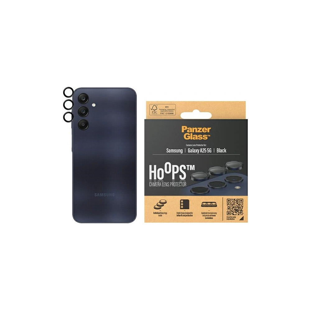 Hurtownia GSM - Sticlă pentru obiectivul aparatului PanzerGlass Hoops Camera Samsung Galaxy A25 5G negru/black - PZG590 - {ean13} - Hurt