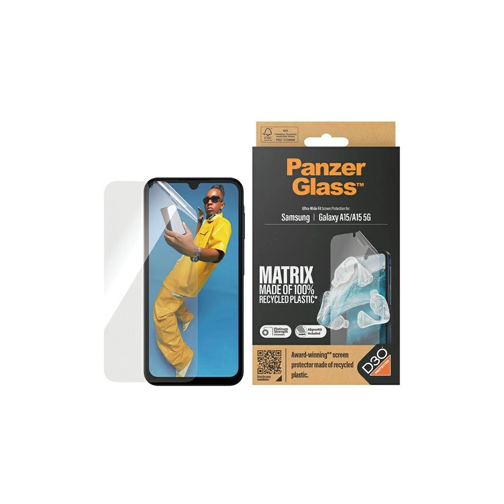 Hurtownia GSM - Edzett üveg PanzerGlass Ultra-Wide Fit Samsung Galaxy A15 4G / A15 5G D3O Képernyővédő - PZG591 - {ean13} - Hurt