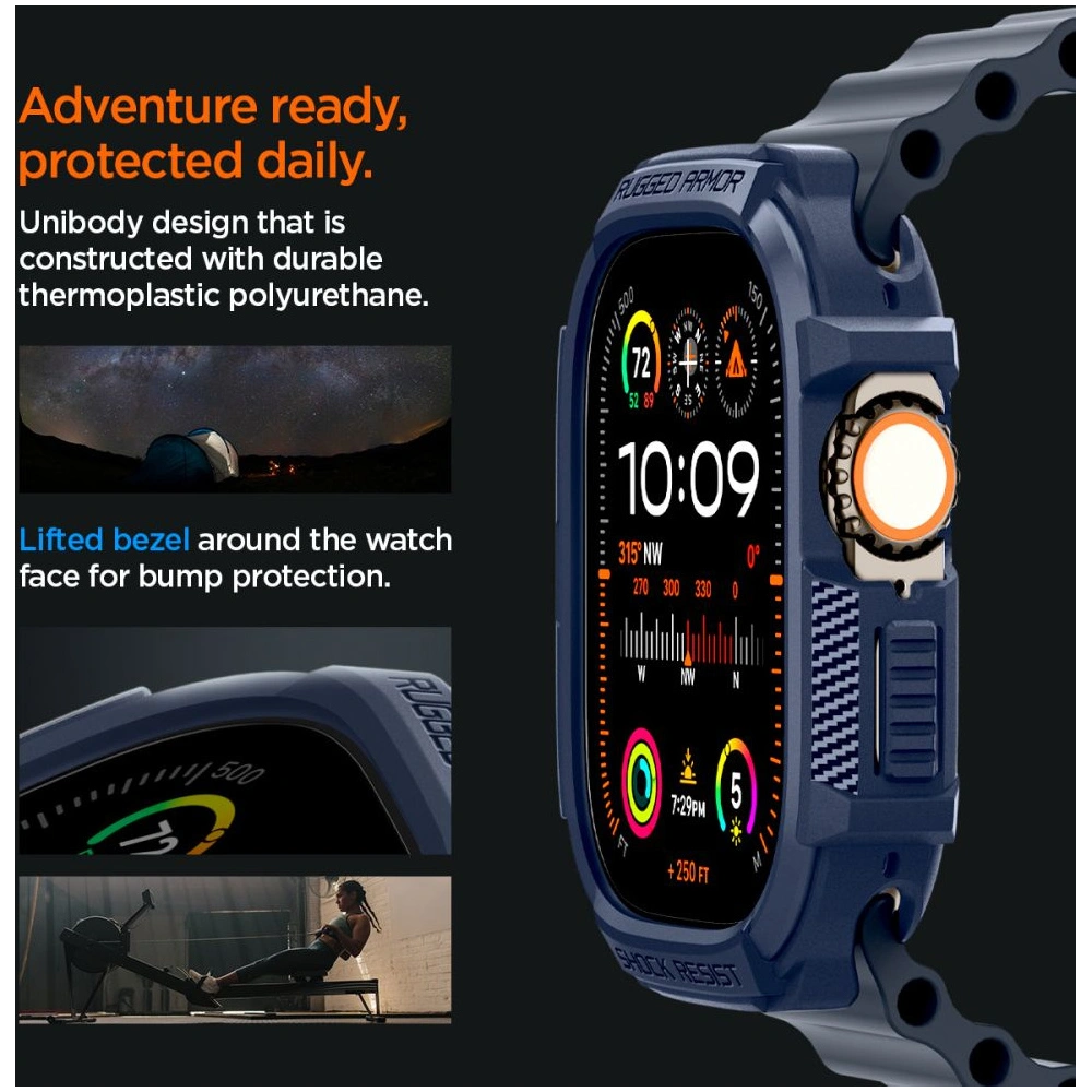 Hurtownia GSM - Etui Spigen Rugged Armor Apple Watch Ultra 1/2 49mm Námořnická modř - SPN3337 - {ean13} - Hurt