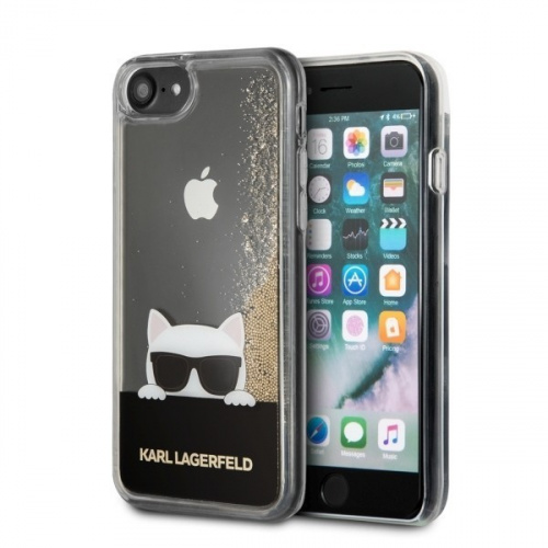 Karl Lagerfeld Distributor - 3700740418734 - KLD066GLD - Karl Lagerfeld KLHCI8CHPEEGO Apple iPhone SE 2022/SE 2020/8/7 gold hard case Liquid Glitter - B2B homescreen